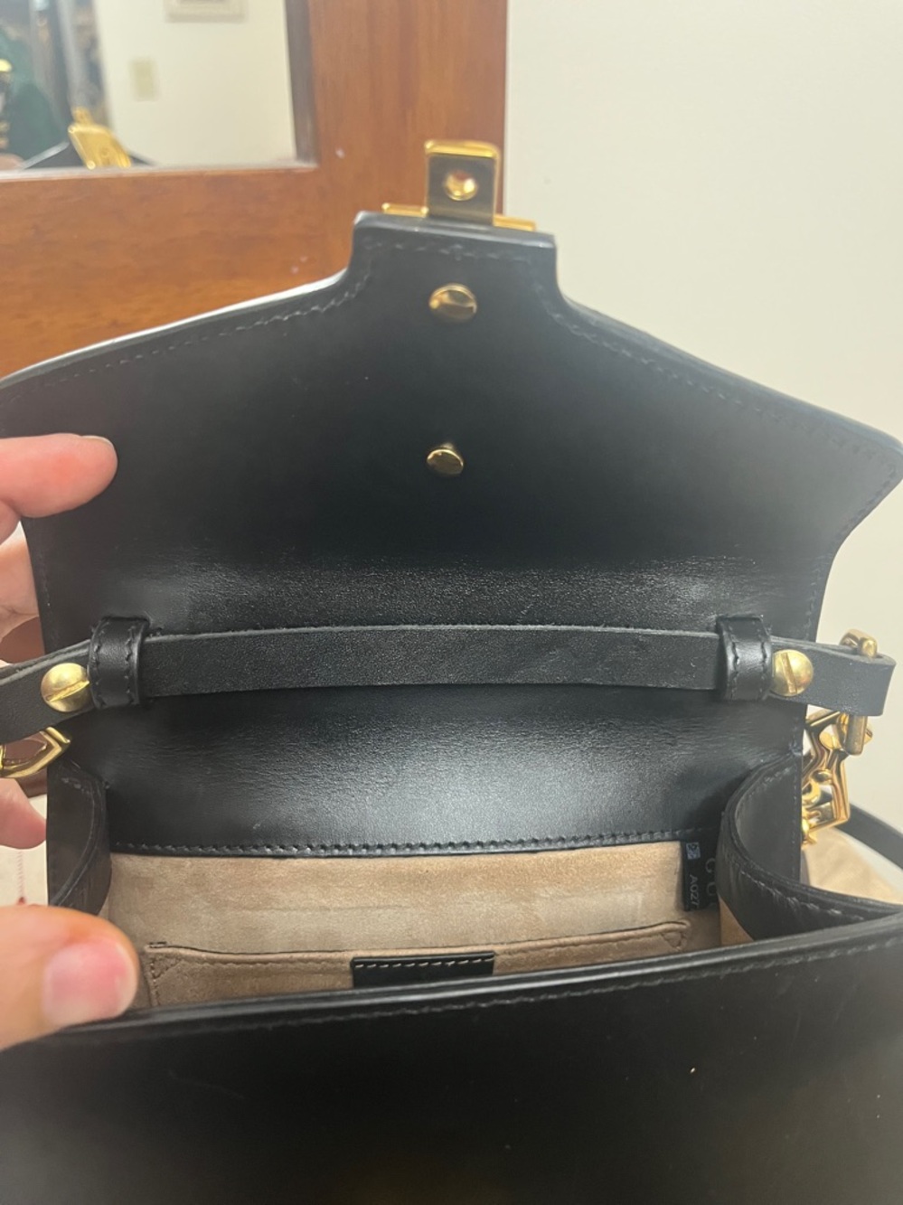 Gucci Sylvie Black Crossbody Top Handle small Bag 2 original straps, dustbag - Picture 8 of 12